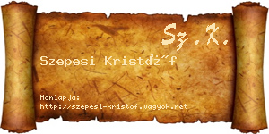 Szepesi Kristóf névjegykártya
